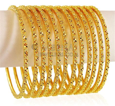 22K Indian Gold Bangle Sets & Bangle Bracelet Designs